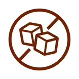 Sugar-free icon with two cubes crossed out.