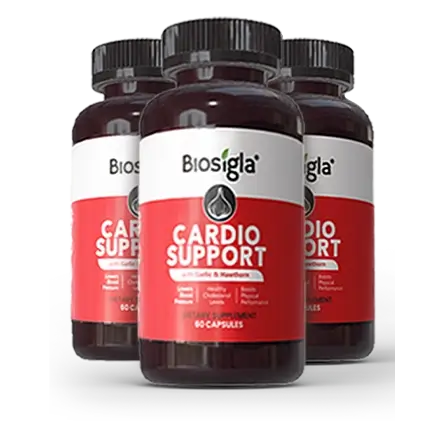Cardio Support package with geometric designs, surrounded by cacao pieces and a cacao pod.